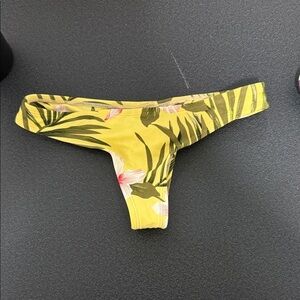 Yellow Tropical Print Bikini Bottom - Women's Swim